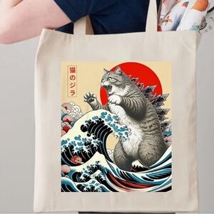 Canvas tote - Cat Godzilla 👺